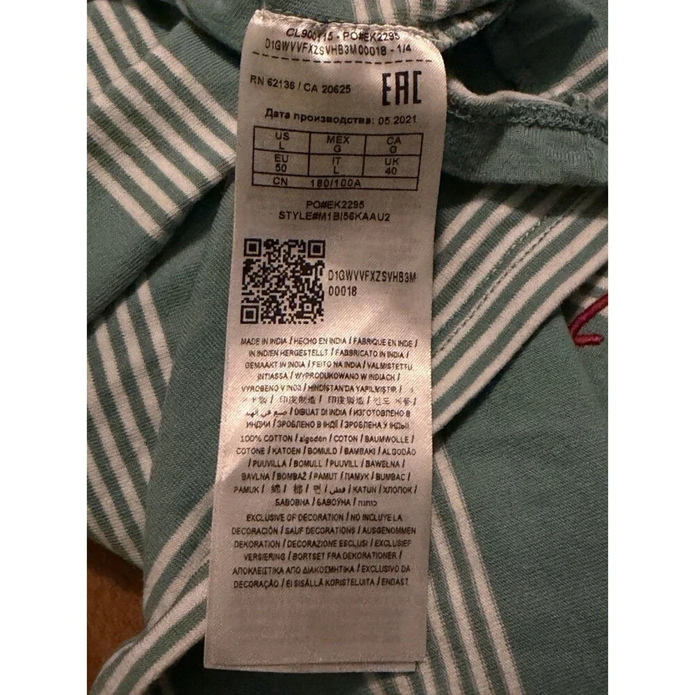 GUESS Originals x Anna Nicole Green Striped Shirt L - Picture 6 of 8